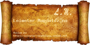 Leimeter Magdaléna névjegykártya